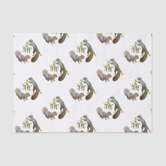 Eekhoorn met mistletoe-weefselpapier tissuepapier (Voorkant)