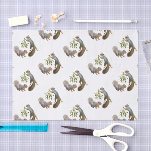 Eekhoorn met mistletoe-weefselpapier tissuepapier (Craft)