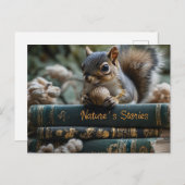 Eekhoorn met moer op Antiek boeken, het verhaal va Feestdagenkaart (Voorkant / Achterkant)