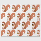 Eekhoorn met nut cadeaupapier (Vlak)