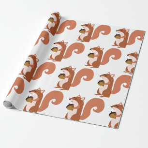 Eekhoorn met nut cadeaupapier