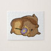 Eekhoorn met paarse ventilator legpuzzel (Horizontaal)