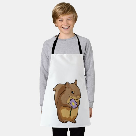 Eekhoorn met paarse ventilator schort (Gedragen)