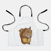 Eekhoorn met paarse ventilator schort (Voorkant)