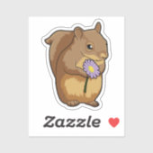 Eekhoorn met paarse ventilator sticker (Vel)