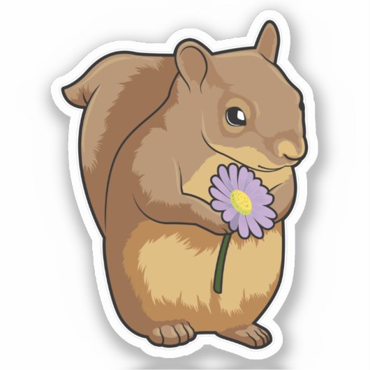 Eekhoorn met paarse ventilator sticker (Voorkant)