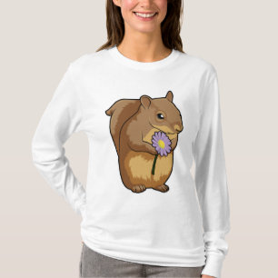 Eekhoorn met paarse ventilator t-shirt