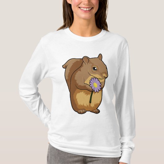 Eekhoorn met paarse ventilator t-shirt (Voorkant)