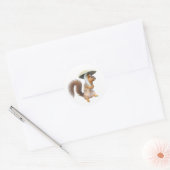 Eekhoorn met paddenstoel Sticker (Envelop)
