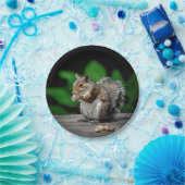 Eekhoorn met pinda's papieren bordje (Feest)