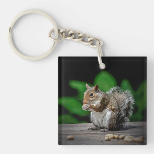 Eekhoorn met pinda's sleutelhanger