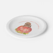 Eekhoorn met Pompoen Thanksgiving Dessert Papieren Bordje (Gekanteld)