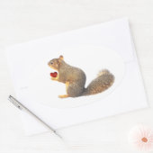 Eekhoorn met Rode Hart Stickers (Envelop)