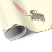 Eekhoorn met roze ballon cadeaupapier (Rol Hoek)