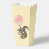 Eekhoorn met roze ballon popcorn bedankdoosjes (Achterkant)