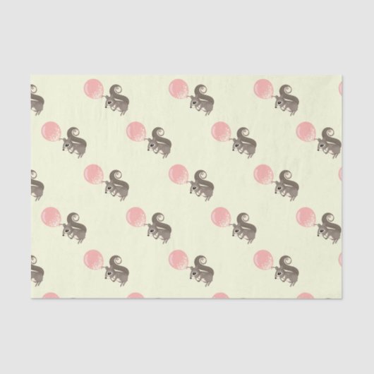 Eekhoorn met roze ballon tissuepapier (Voorkant)