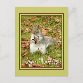 Eekhoorn met rozen briefkaart