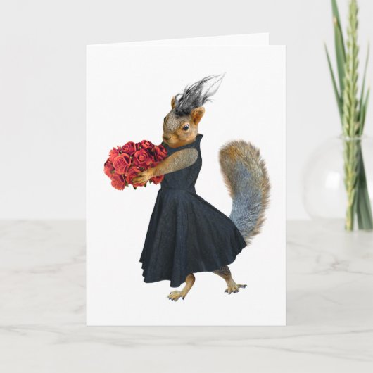 Eekhoorn met Rozen Kaart (Voorkant)