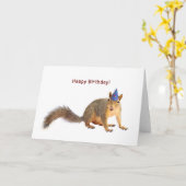 Eekhoorn met Star Pet Birthday Kaart (Gele Bloem)
