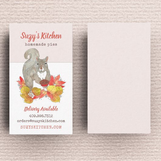 Eekhoorn met taartbakkerij visitekaartje