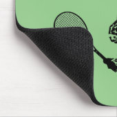 Eekhoorn met Tennis Racquet op groene achtergrond Muismat (Hoek)