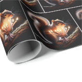 Eekhoorn met verjaardagskaarsen cadeaupapier (Rol Hoek)