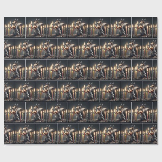 Eekhoorn met verjaardagskaarsen cadeaupapier (Vlak)