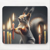 Eekhoorn met verjaardagskaarsen muismat (Voorkant)