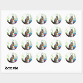 Eekhoorn met verpakte Cadeaus Ronde Sticker (Vel)