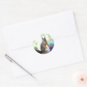 Eekhoorn met verpakte Cadeaus Ronde Sticker (Envelop)
