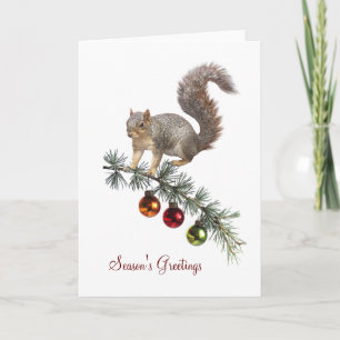 Eekhoorn met versierde Swag Kerstkaart Kaart