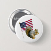 Eekhoorn met vlag Button (Voorkant /achterkant)