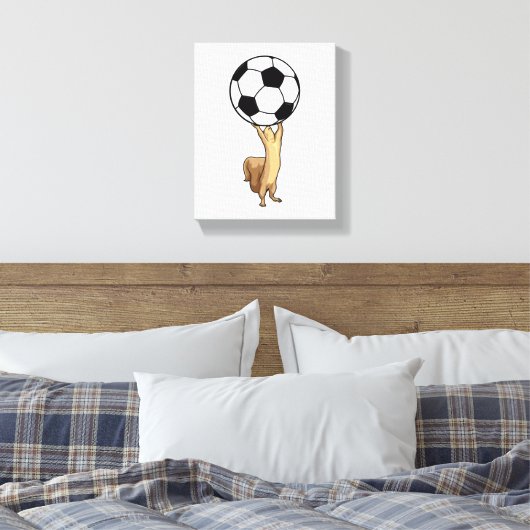 Eekhoorn met Voetbal Canvas Afdruk (Insitu (Slaapkamer))