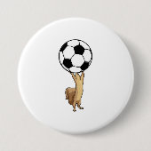 Eekhoorn met Voetbal Ronde Button 7,6 Cm (Voorkant)