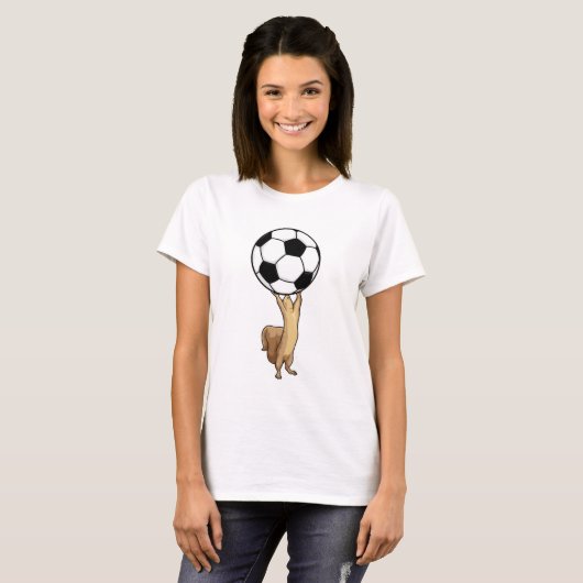 Eekhoorn met Voetbal T-shirt (Voorkant volledig)
