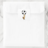 Eekhoorn met Voetbal Vierkante Sticker (Tas)