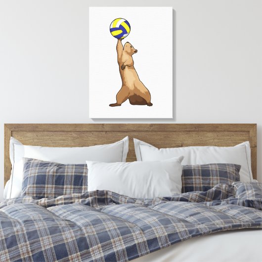 Eekhoorn met volleybal canvas afdruk (Insitu (Slaapkamer))