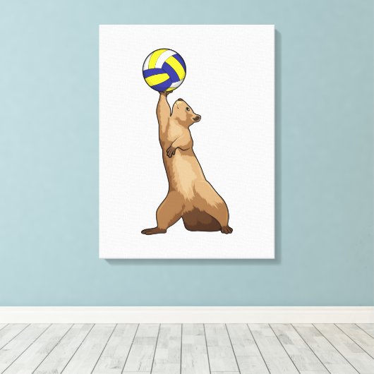 Eekhoorn met volleybal canvas afdruk (Insitu (Houten vloer))