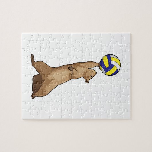 Eekhoorn met volleybal legpuzzel (Horizontaal)