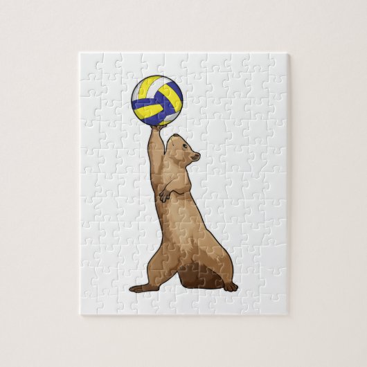 Eekhoorn met volleybal legpuzzel (Verticaal)
