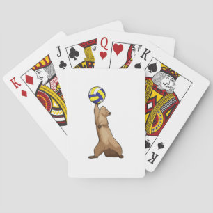 Eekhoorn met volleybal pokerkaarten