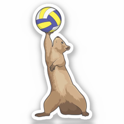 Eekhoorn met volleybal sticker (Voorkant)