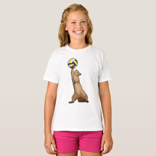 Eekhoorn met volleybal t-shirt (Voorkant volledig)