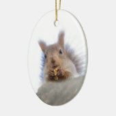 Eekhoorn met walnoot keramisch ornament (Links)
