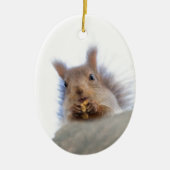 Eekhoorn met walnoot keramisch ornament (Voorkant)