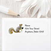 Eekhoorn met Wijn Adresetiketten Etiket (Insitu)