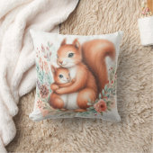 Eekhoorn moeder en baby kussen (Deken)