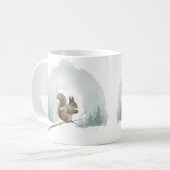 Eekhoorn Mok Cute Waterverf Winter Kerstcadeau (Voorkant links)