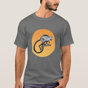 eekhoorn Monkey Tekening en gestileerde zon  T-shirt