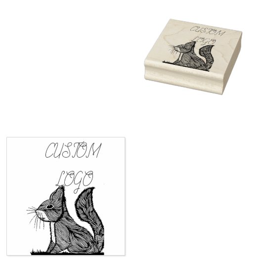 Eekhoorn Natuur Aangepaste Logo Rubberstempel (Gestempeld)